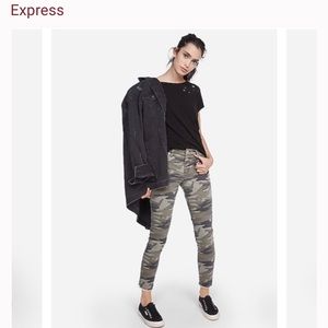 Express Camo skinny Mid rise ankle zip jeans